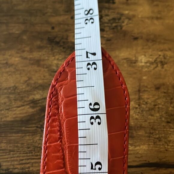 FURLA Orange Leather Statement Belt / like New - Picture 9 of 10